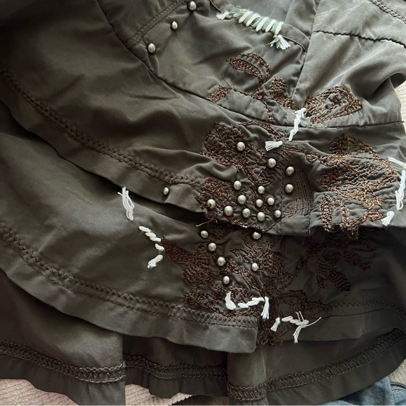 NEW-CHILLI Pepper London Ruffled, Embroidered, Hand Beaded, Studded Mini Skirt - Picture 7 of 14